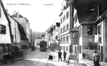Die obere Hauptstraße zu Beginn des 20. Jh. (Fotografie, um 1910)