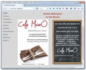 Website des Café MuseO