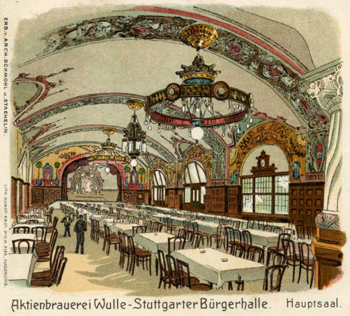 Wulle Bürgerhalle Hauptsaal, gel. 1913, Slg. Müller