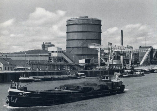 Frachtschiffe Schiffslände Gaisburg, Ende 1950er-Jahre, Werksfoto