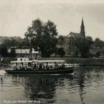 Motorboote vor Berg, gel. 1933, Slg. Unglaub